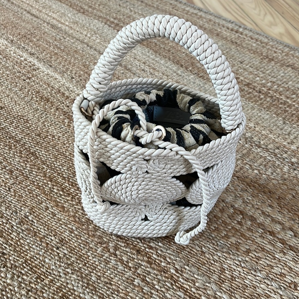Zara mini straw bucket bag